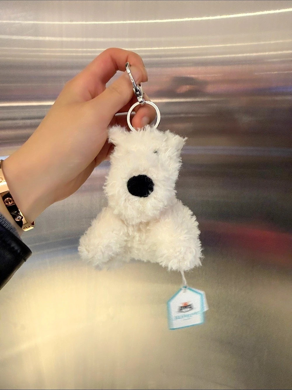 White Plush Keychain NWT